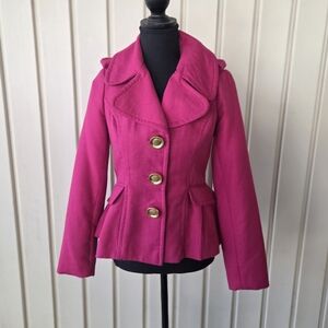 XOXO Pea Coat Size Small Hot Pink